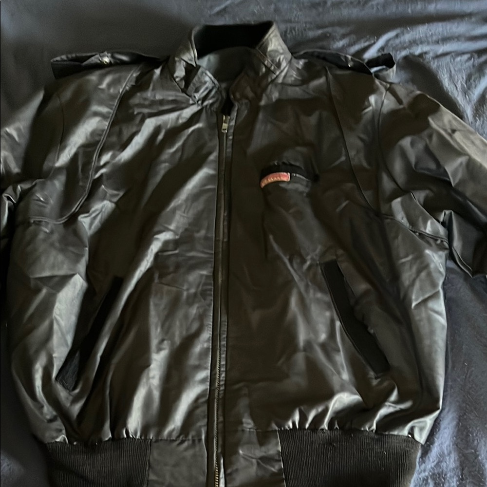 Vintage Ferrari Black Bomber Jacket with Quilted Patches